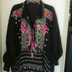 Johnny Was Indie Feather Shirt PL